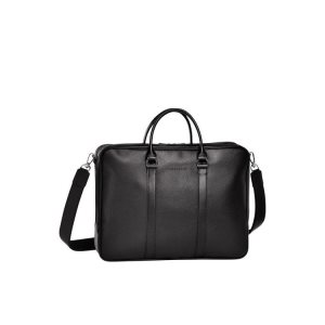Aktówki Longchamp Briefcase L Skórzane Czarne | 9642-JDQHF