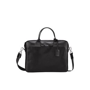 Aktówki Longchamp Briefcase M Skórzane Czarne | 7068-GIFEV