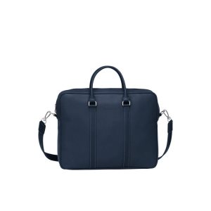 Aktówki Longchamp Briefcase M Skórzane Granatowe | 3140-UYOHM