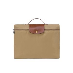 Aktówki Longchamp Briefcase S Desert Recycled canvas Khaki | 1680-JMIHF