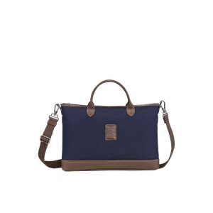Aktówki Longchamp Briefcase S Płócienne Niebieskie | 8649-JIBTC