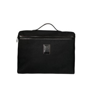Aktówki Longchamp Briefcase S Płócienne Czarne | 8702-HPGND