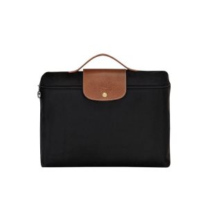 Aktówki Longchamp Briefcase S Recycled canvas Czarne | 4182-JQYAF