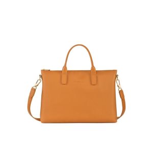 Aktówki Longchamp Briefcase S Saffron Skórzane Pomarańczowe | 0974-NEASZ