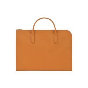 Aktówki Longchamp Briefcase S Saffron Skórzane Pomarańczowe | 3481-HTURV