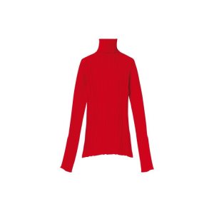 Bluzka Longchamp Swetry Wełna Czerwone | 4013-MHAZY