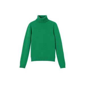 Bluzka Longchamp Turtleneck Swetry Wełna Zielone | 5928-BRWHI