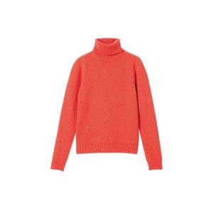 Bluzka Longchamp Turtleneck Swetry Wełna Pomarańczowe | 8901-ZVXPU