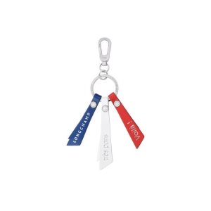 Breloczki Longchamp Flag Ring Skórzane Granatowe | 8123-QPVDF