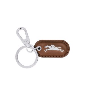 Breloczki Longchamp Ring Skórzane Brązowe | 3815-RLUYJ