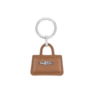 Breloczki Longchamp Skórzane Beżowe | 1809-YWTJO