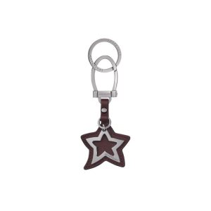 Breloczki Longchamp Skórzane Bordowe | 5406-XWFOY
