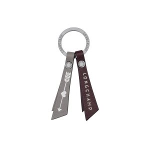 Breloczki Longchamp Skórzane Bordowe | 7362-ZVIOF