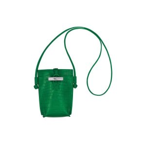 Etui na Telefon Longchamp With Koronkowe Skórzane Zielone | 6853-GBNUE