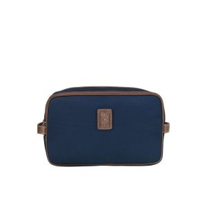 Kosmetyczki Longchamp Płócienne Niebieskie | 6438-AMBVU