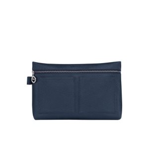 Kosmetyczki Longchamp Skórzane Granatowe | 8394-XUDBQ