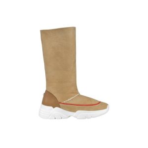 Kozaki Longchamp Skórzane Beżowe | 7842-TFNVD