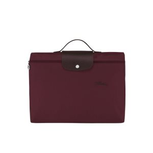New Longchamp Folder Recycled canvas Bordowe | 8263-DCUGI