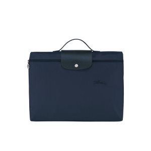 New Longchamp Folder Recycled canvas Granatowe | 1069-PLTBK