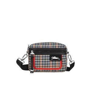 New Longchamp S Płócienne Granatowe Brązowe | 5784-NKHGC