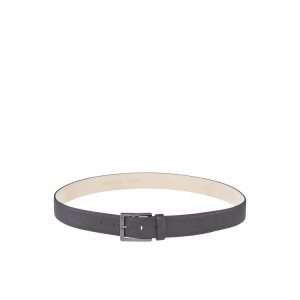 Paski Longchamp Gun Metal Skórzane Szare | 5823-CAMWP