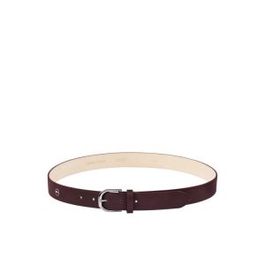 Paski Longchamp Skórzane Bordowe | 3869-ONVSD