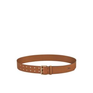 Paski Longchamp Skórzane Brązowe | 2640-QEKRZ