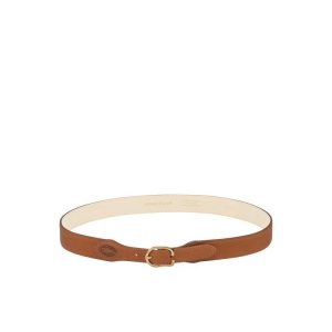 Paski Longchamp Skórzane Brązowe | 8265-RHUZY