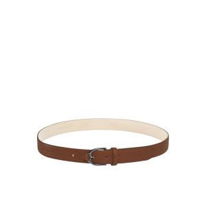 Paski Longchamp Skórzane Brązowe | 9426-KNMUH