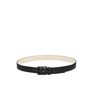 Paski Longchamp Skórzane Czarne | 3045-OMXTA