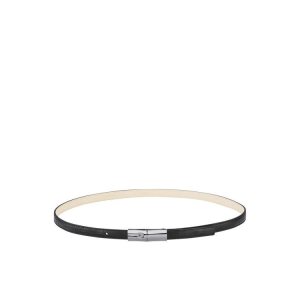 Paski Longchamp Skórzane Czarne | 7319-XAWJN
