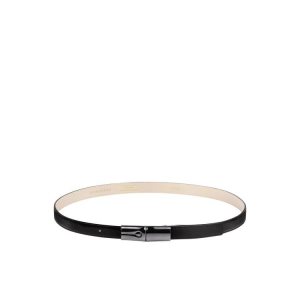Paski Longchamp Skórzane Czarne | 8640-JNPWL