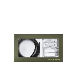 Paski Longchamp Skórzane Czarne Granatowe | 6025-QBELW