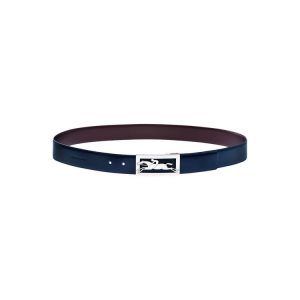 Paski Longchamp Skórzane Granatowe Bordowe | 1350-QMRGO