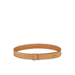 Paski Longchamp Vegetal Skórzane Beżowe | 4037-THXPK