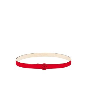 Paski Longchamp Vermilion Skórzane Czerwone | 7124-YASMU