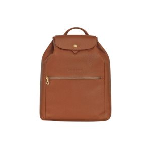 Plecaki Longchamp Caramel Skórzane Brązowe | 0768-BHUKP