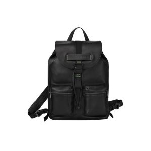 Plecaki Longchamp M Skórzane Czarne | 9378-RCKTO
