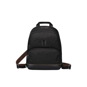 Plecaki Longchamp Płócienne Czarne | 3748-SNXIM