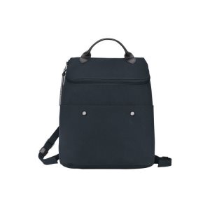 Plecaki Longchamp Płócienne Granatowe | 7439-QNWLA