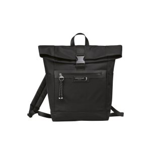 Plecaki Longchamp Recycled canvas Czarne | 8506-ZHPBS
