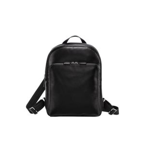Plecaki Longchamp Skórzane Czarne | 0912-WLEIK