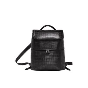 Plecaki Longchamp Skórzane Czarne | 3268-EWLIS