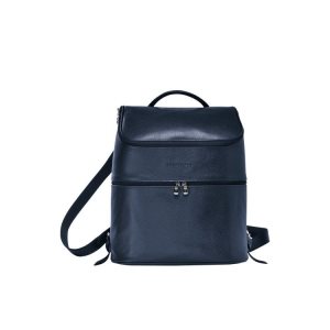 Plecaki Longchamp Skórzane Granatowe | 7328-RPSOZ