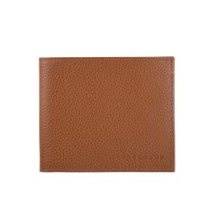 Portfele Longchamp Caramel Skórzane Brązowe | 5720-EBPVJ