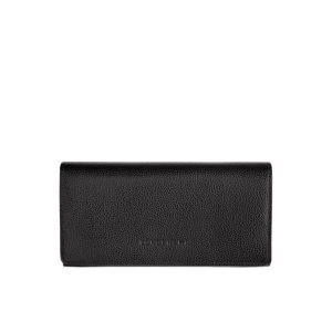 Portfele Longchamp Long Continental Skórzane Czarne | 7831-TDNYE