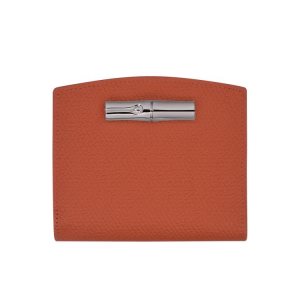 Portfele Longchamp Skórzane Ciemny Czerwone | 5364-UZSLJ