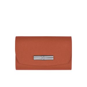 Portfele Longchamp Skórzane Ciemny Czerwone | 7146-CRLBA