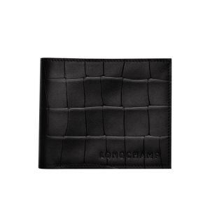 Portfele Longchamp Skórzane Czarne | 0469-JSIMA