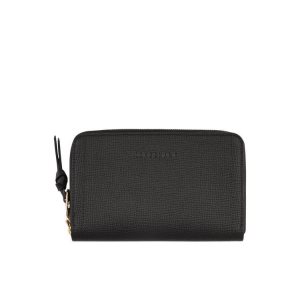 Portfele Longchamp Skórzane Czarne | 5843-XSDBP